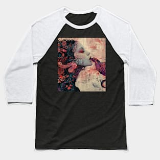 Asian Octopus Monster Woman Painting Baseball T-Shirt